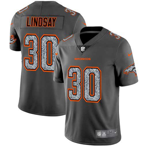Men Denver Broncos #30 Lindsay Nike Teams Gray Fashion Static Limited NFL Jerseys->jacksonville jaguars->NFL Jersey